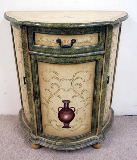 PAINT DECORATED DEMILUNE STAND (1 of 3)