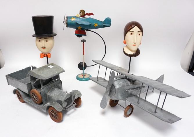 LOT OF 5 GALVINIZED TIN  FIGURES (1 of 4)