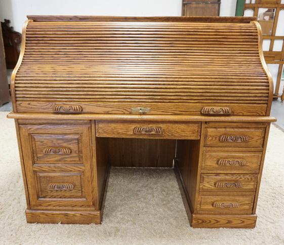 OAK ROLL TOP DESK (1 of 3)