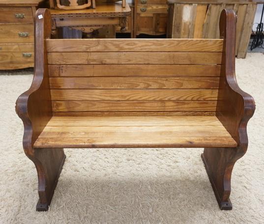 ANTIQUE OAK CHURCH PEW (1 of 2)