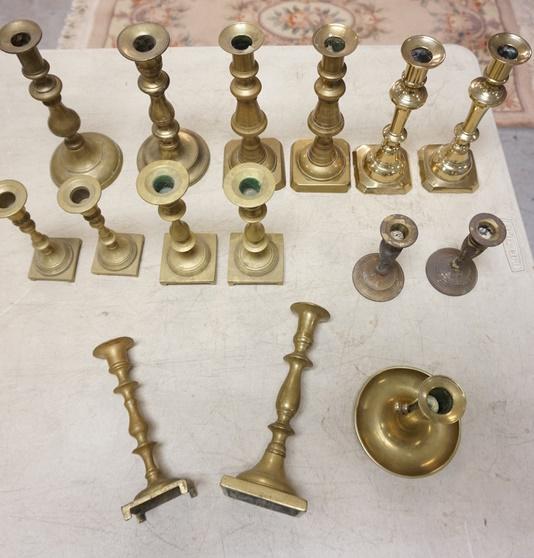 ANTIQUE BRASS CANDLESTICKS (1 of 1)