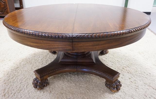 ROUND WALNUT CLAWFOOT TABLE (1 of 3)