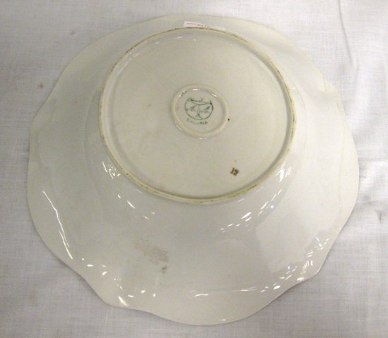 DECORATED BAVARIAN BERRY BOWL; 10 1/8 IN - 2