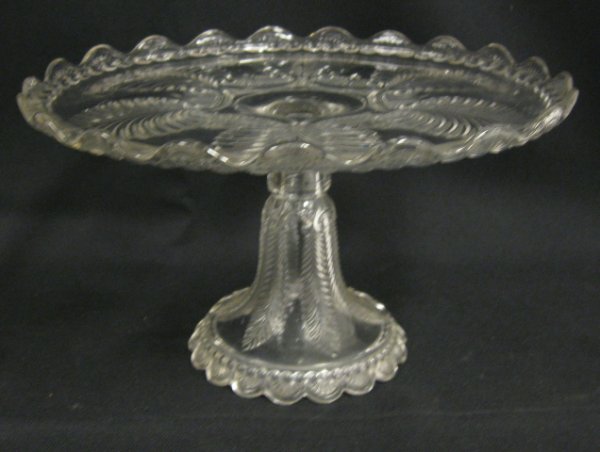 EAPG CAKE STAND; 11 1/4 IN DIA, 6 1/4 IN H