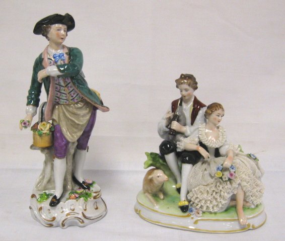 2 PORCELAIN FIGURES; BOTH W/MAKERS MARK; ONE W/SE