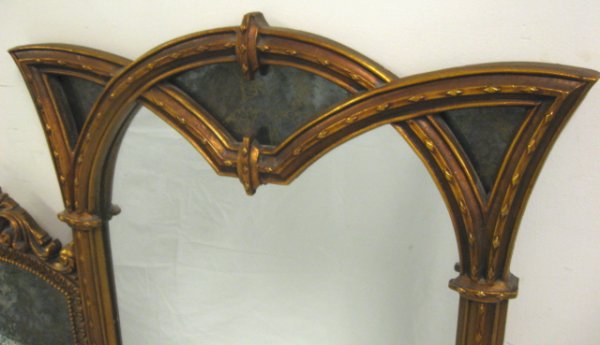 LARGE TRIPLE MIRROR IN FANCY GILT FRAME; CENTER S - 2