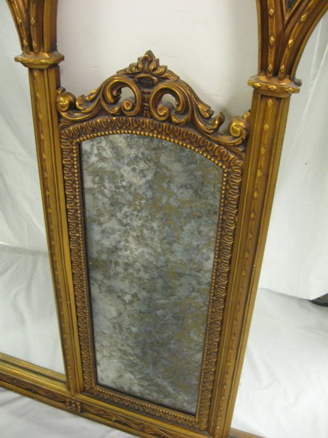 LARGE TRIPLE MIRROR IN FANCY GILT FRAME; CENTER S - 3