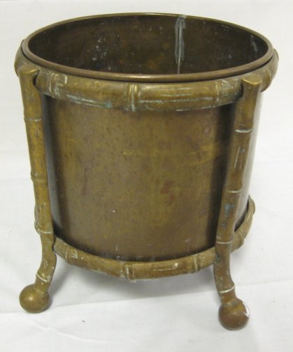 BRASS BALL FTD JARDENIERE W/REMOVABLE BRASS INSER
