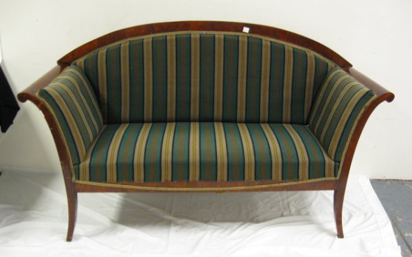 MAHOGANY SOFA; 67 3/4 IN W, 40 3/4 IN H, 24 1/4 I