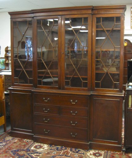 STIEHL MAHOGANY BREAKFRONT SECRETARY; HAS LEATHER - 5