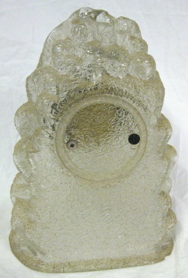 CLOCK; COLORLESS CRACKLE GLASS CLOCK CASE W/MOUNT - 2