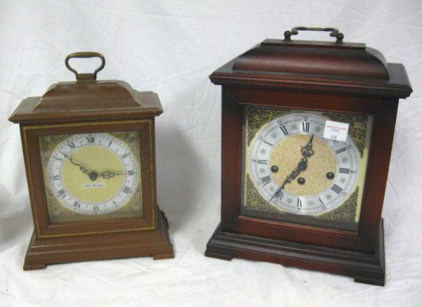 CLOCK LOT; SETH THOMAS CLOCK & GERMAN QUARTER CEN: CLOCK LOT; SETH THOMAS CLOCK & GERMAN QUARTER CENTURY CLUB HENRY S IIJIMA, OCTOBER 6 1977 ALFRAY CLOCK, TALLEST 13 IN; ALL CLOCKS SOLD AS IS/AS FOUND. WORKING CONDITION IS UNKNOWN, POSSIBLY MISSING PE