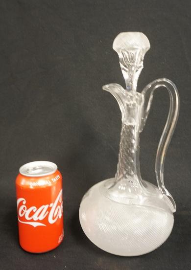 FINELY CUT ANTIQUE HANDLED DECANTER (1 of 4)