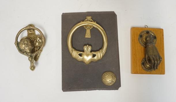 LOT OF 3 BRASS DOOR KNOCKERS (1 of 2)