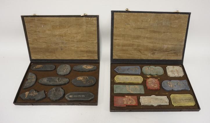 2 BOXES OF ASIAN PRINTING BLOCKS (1 of 5)
