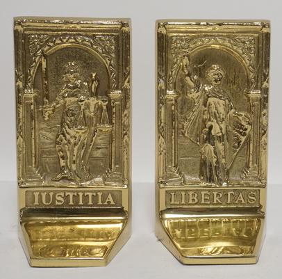VIRGINIA METALCRAFTERS SOLID BRASS BOOKENDS LIBERTY & (1 of 3)