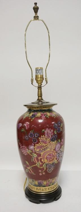 ORIENTAL ACCENT HP PORCELAIN LAMP (1 of 2)