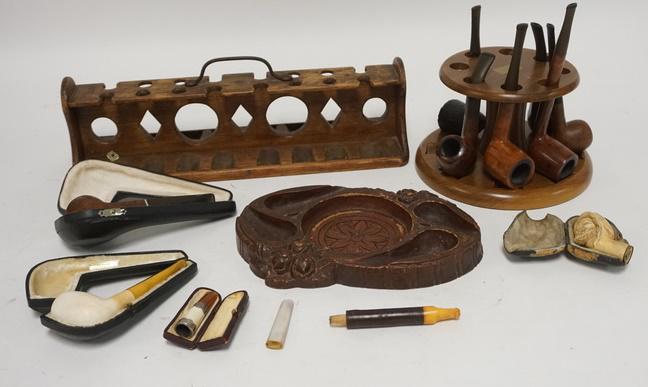 LOT OF PIPES & PIPE HOLDERS (1 of 2)