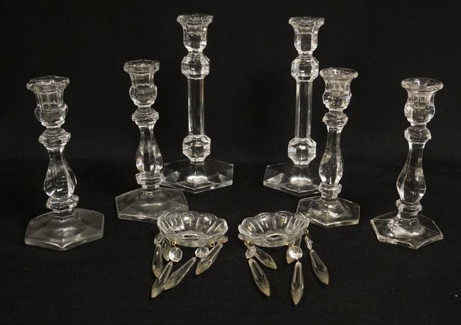 3 PRS OF CRYSTAL CANDLESTICKS (1 of 2)