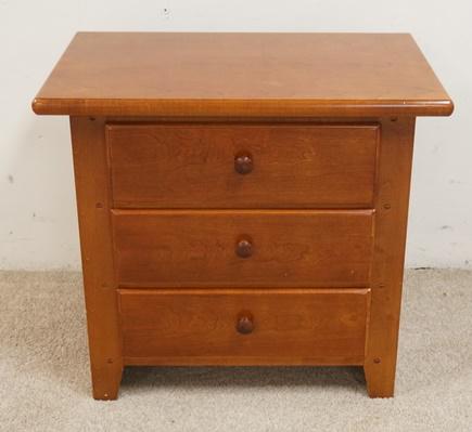THOMASVILLE 3 DRW NIGHT TABLE: THOMASVILLE THREE DRAWER NIGHT TABLE 27 IN X 17 IN, 24 1/2 IN H