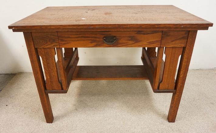 MISSION OAK DESK W/ BOOKSHELF SIDES (1 of 2)