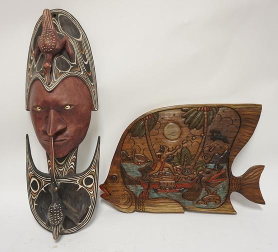 2 ETHNIC PAINTED WOOD CARVINGS (1 of 2)