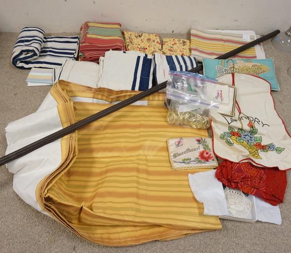 LARGE LOT OF TEXTILES W/ DRAPES ETC. (1 of 2)
