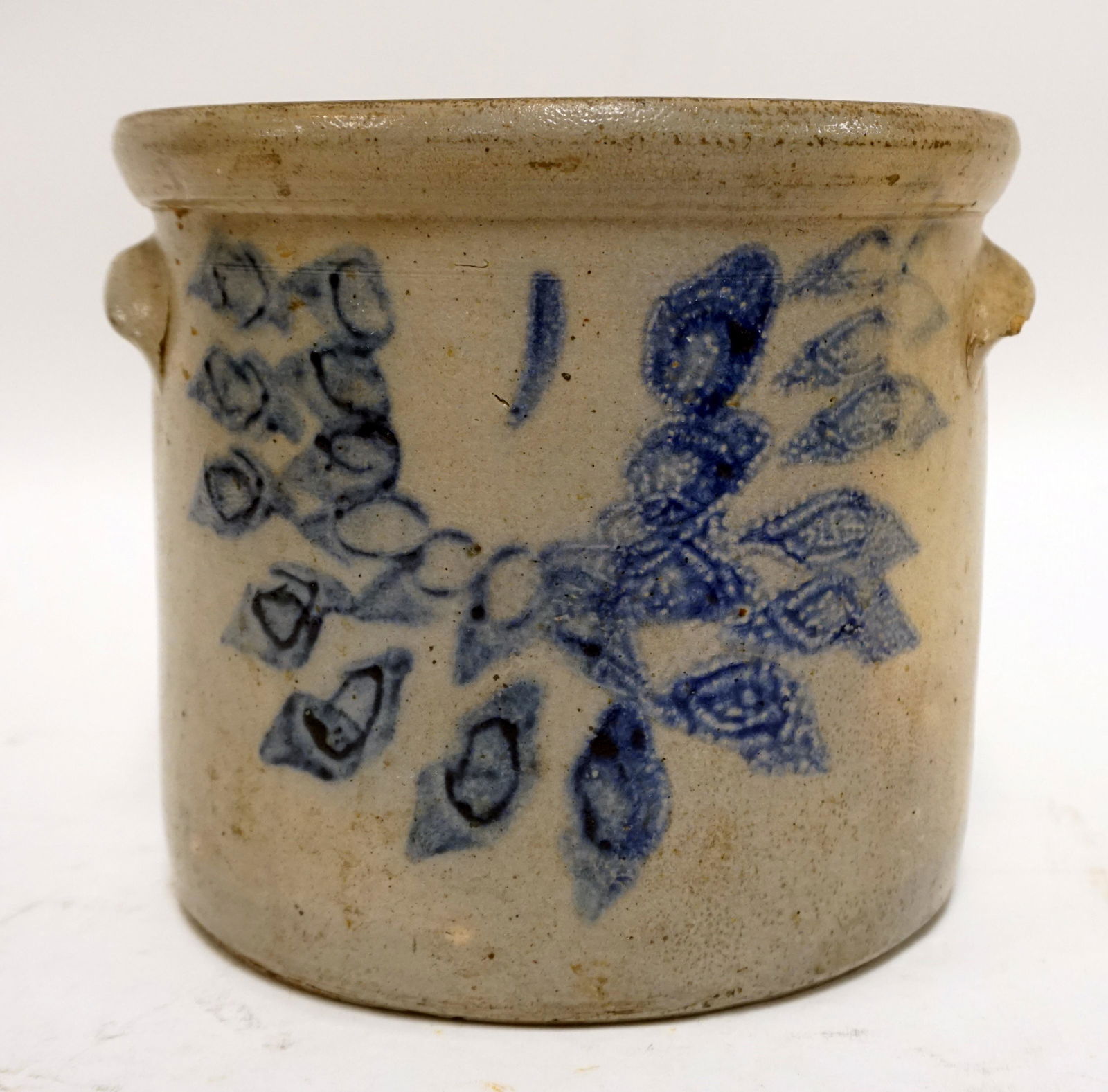 ONE GAL BLUE DECORATED CROCK (1 of 2)