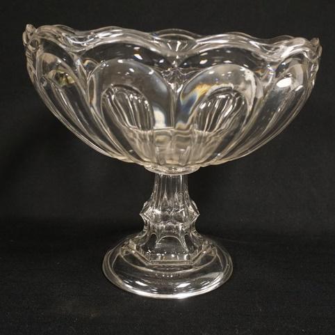 FLINT GLASS LOOP LARGE OPEN COMPOTE (1 of 2)
