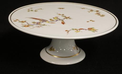 RICHARD GINORI PORCELAIN CAKE STAND W/ EXOTIC BIRDS (1 of 4)