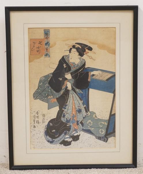 SIGNED JAPANESE WOOD BLOCK PRINT (1 of 2)