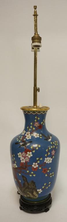 LARGE BLUE CLOISONNE LAMP (1 of 2)