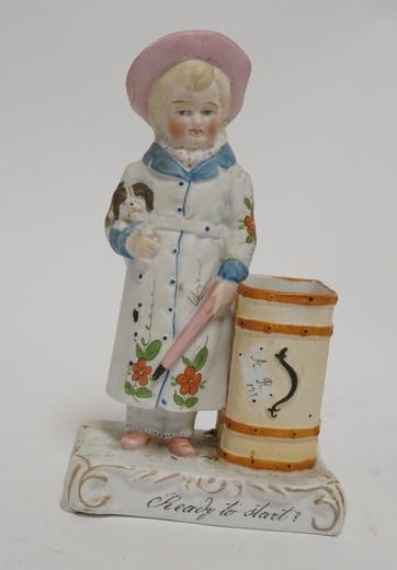 FIGURAL BISQUE MATCH HOLDER (1 of 3)