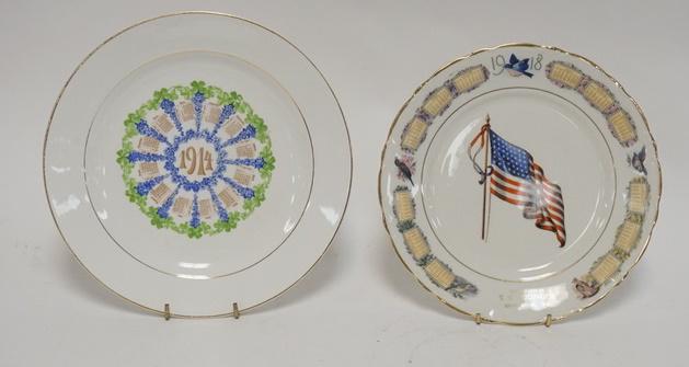 2 CALENDAR PLATES 1914 & 1918 (1 of 4)