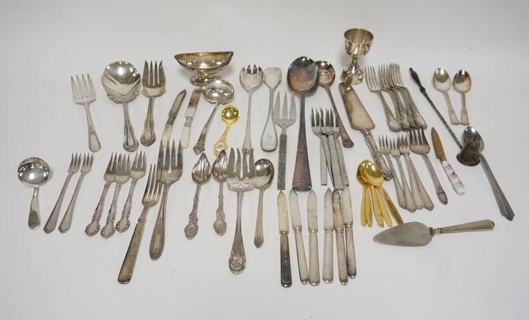 LARGE LOT OF FLATWARE W/ SILVERPLATE & A STERLING (1 of 1)
