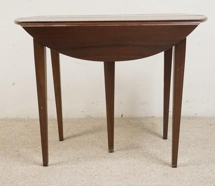 MAHOGANY DROP LEAF TABLE W/ TAPERED LEGS (1 of 2)