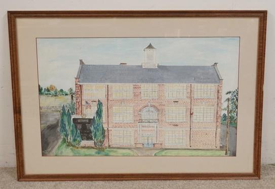 LARGE FRAMED WATERCOLOR ROCKAWAY NJ (1 of 3)