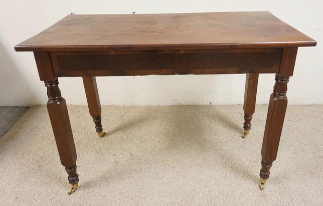 ANTIQUE MAHOGANY TABLE WITH SQUARE AND TURNED LEGS (1 of 2)