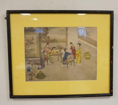 ASIAN ARTWORK 5 LADIES IN A ROOM (1 of 2)