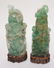 PR OF ASIAN CARVED GREEN QUARTZ STATUES ON CARVED - 2