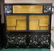 MOP INLAID ASIAN BLACK LACQUER CABINET WITH GLASS AND