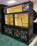 MOP INLAID ASIAN BLACK LACQUER CABINET WITH GLASS AND - 2
