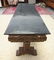 HEAVILY CARVED SOFA TABLE WITH BLACK STONE TOP - 4