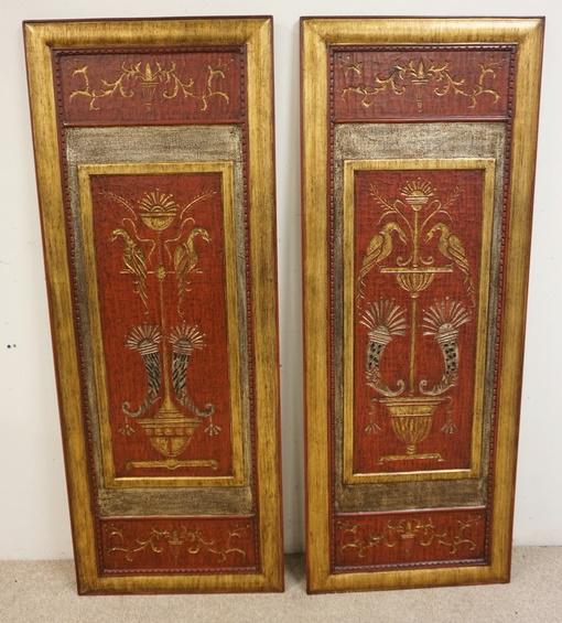 PR OF RASCHELLA CARVED AND PAINTED WOODEN WALL HANGERS - Jul 10, 2020