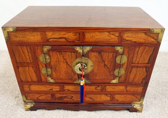 KOREAN SMALL CABINET ON A WOODEN BASE (1 of 2)