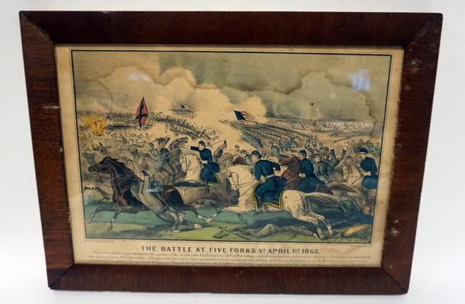 CURRIER AND IVES PRINT, THE BATTLE OF FIVE FORKS (1 of 1)
