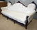 CARVED TUFTED SOFA WITH WHITE BROCADE UPHOLSTERY - 2