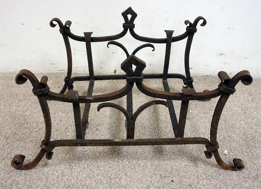 IRON FIREPLACE GRATE: IRON FIREPLACE GRATE, 26 1/2 IN WIDE X 15 IN HIGH