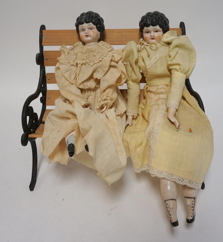 2 CHINA DOLLS AND A DOLL BENCH (1 of 1)