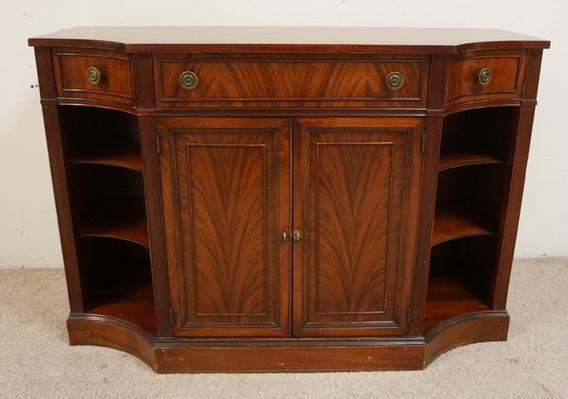 EBERT MAHOGANY CREDENZA W/DESK SECTION: EBERT MAHOGANY CREDENZA W/DESK SECTION, 52 IN WIDE X 36 IN HIGH X 18 IN DEEP